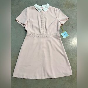 Cece Peter Pan collar pale pink dress.
